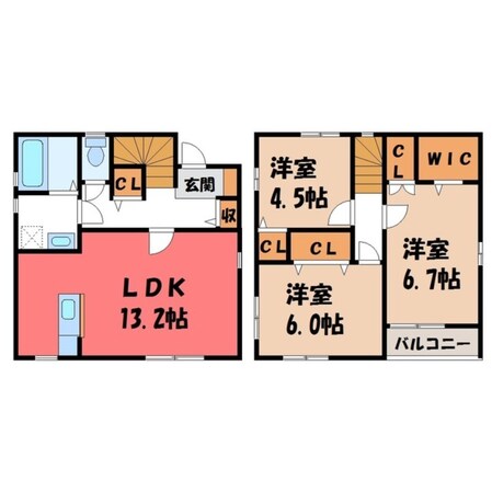 間々田駅 徒歩11分 1-2階の物件間取画像